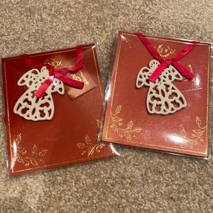 Lenox china gift charms. Actually purchased as tree ornaments. NWT. Set of 2.